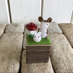 ガラスのうさぎさん親子オブジェ　B