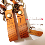 ❤️再販2❤️本革❤︎記念日入り❤︎なくならない❤︎忘れない❤︎大人可愛いキーホルダー❤︎ペア