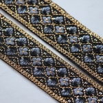 インド刺繍リボンᢂシルクリボン【ブラック】刺繍リボン 刺繍リボン トリム ブレード ジャガードリボン チロリアンテープ レース チュールレース