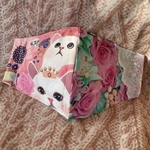 インナーマスク　白猫　お姫様　薔薇　布マスク　マスクカバー　猫柄　ボタニカル　花柄　通園通学　入園入学　卒園卒業式　プレゼント　クレンゼ生地　レース