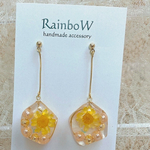 カラフルお花のピアス❁﻿.イエロー