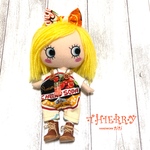 ☆THIERRY☆イーマリーちゃん着せ替えお洋服 どっちも前2wayサロペット　フルーツジュースⅡ ヘアーリボン　フルーツチャームネックレス