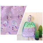 かわいいキャンディネコ柄☆巾着　コップ袋/コスメポーチ/小物入れなどに