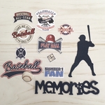 アルバムデコレーション素材　BASEBALL   紺色