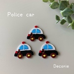 ワッペン　白黒パトカー　3枚入り　約3.3×2.7センチ