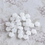 【5㍉ 60個】勿忘草＊white＊チェコビーズ＊ロンデル＊白＊ホワイト＊花