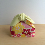 リボンお弁当袋 花×イエロー 再販