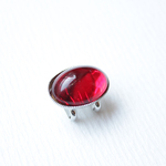 ●帯留・帯留め●Czech Glass mini Transparent red