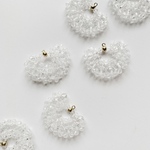 ◉再入荷◉ 【4pcs clear #53-9】ハーフクリスタルビーズチャーム