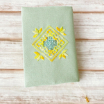 yu※※※様お取り置きページ❣️ミモザ色のハーダンガー刺繍のブックカバー②-B（文庫本）