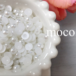 【20個】ABSプラスチックパールカボション♡半円《8mm》B39