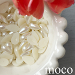 【20個】ABSプラスチックパールカボション♡ドロップ《8×13mm》アイボリー　B44