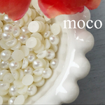 【20個】アクリルパールカボション♡ラウンド《6mm》アイボリー　B37
