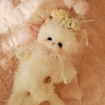 お花の妖精 白猫ちゃん テディキャット テディベア ぬいぐるみ