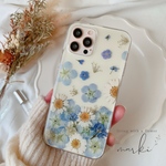 ネモフィラと忘れな草の押し花ケース