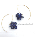【再販×2】Braided stones earrings(lapis lazuli/hoop)