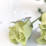 宝石質アクアマリンのプレーンリング silver925 フリーサイズ   -aquamarine