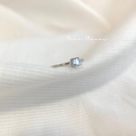 宝石質アクアマリンのプレーンリング silver925 フリーサイズ  -aquamarine