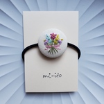 刺繍ヘアゴム🌷　no.812　くるみボタン　💛送料無料💛　