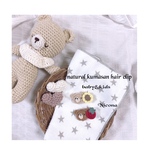 🧸natural kumasan hairclip☆ hair kumasan＆strawberry☆kumasanhair clip&himawari☆新生から使えます☆上下滑り止め付き🧸