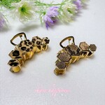 送料無料☆オシャレ☆レオパード/パイソン 土台しっかりヘアクリップ アクセサリー ヒョウ柄 バンスクリップ　髪留め　ヘアアレンジ　
