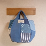 Hachi Bag ８枚合わせの丸底バッグ（スモーキーブルー）
