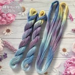『青い花の花芯』綿糸コーマ（S）20/4［Col.1088］アートヤーン 手染め糸