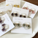 《SALE》(再)【gold】一粒フラワー(ピアス/イヤリング/クリア/花/春/ホワイト/白/ゴールド)