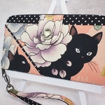 R 様ご依頼品　ちょっと大人な黒猫の長財布（持ち手付）