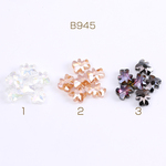 B945-1  30個  メッキガラスビーズ クマカット 8×10mm 3X（10ヶ）