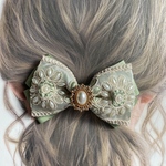 【再販ラス1】インド刺繍リボン✲*ﾟバレッタ・ヘアクリップ・キークリップ