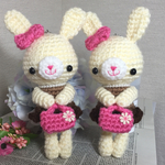 【mama60様ご注文品☆】オシャレうさぎちゃんの編みぐるみ２個セット☆