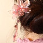 ピンクの桜のかんざし