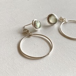 プレナイト 2way ピアス silver925/シルバー925/天然石
