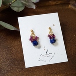 "Lapislazul × ruby" サージカルステンレス ピアス ☽