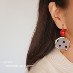 【再販】　水玉　チャーム　ゴールド　サークル　ピアス　イヤリング　　no41
