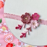 つまみ細工 桜のベビーヘアバンドorクリップ  くすみピンク　*ひなまつり *ひな祭り *初節句 *お食い初め *お宮参り *ベビー袴 *袴ロンパース