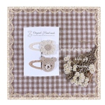 【2個セット】natural patchinpin☆flower＆kumasan☆キッズギフト☆赤ちゃんから使えます☆出産祝い☆セレモニードレス☆幼稚園入園式☆キッズヘアピン☆