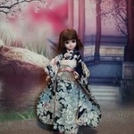 リカちゃん　ブライス　サイズ　着物＆帯のセット　（振袖）