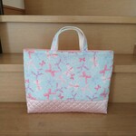 【新作】レッスンバック / リボンいっぱい♡水色×ベビーピンク