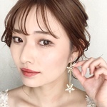 ME75  ゴールド　ウェディングイヤリング　結婚式　ピアス　大ぶり 花 ウェディング 　ブライダル イヤリング　前撮り