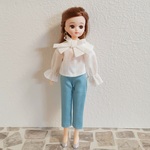 リカちゃん服＊クロップドパンツ(アクアブルー)