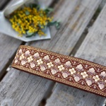 インド刺繍リボンno.100(25cm・ブラウン系・チロリアンテープ・ハンドメイド素材)