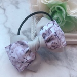 モノトーンRose×iceグレー♡レディなトリプル重ねリボンのヘアゴム 