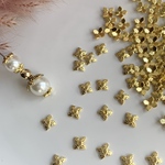 【15g】約100個　ビーズキャップ　真鍮　4花弁　go