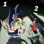 【専用】ステンドグラスシャボン玉＆人魚の妖精とブランコの天使