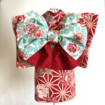 小型犬☆猫用着物ボタン柄(赤)Sサイズ