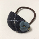 ミナペルホネン　ヘアゴム　handmade ohayo ネイビー