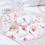 ラスト♡ケープ首輪🌸スカラップ刺繍レース🌸桜オフホワイト×ピンク🌸ピンク刺繍