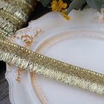 インド刺繍リボンno.114  (25cm・タッセル風ブレード・ゴールド・チロリアンテープ・ハンドメイド素材)